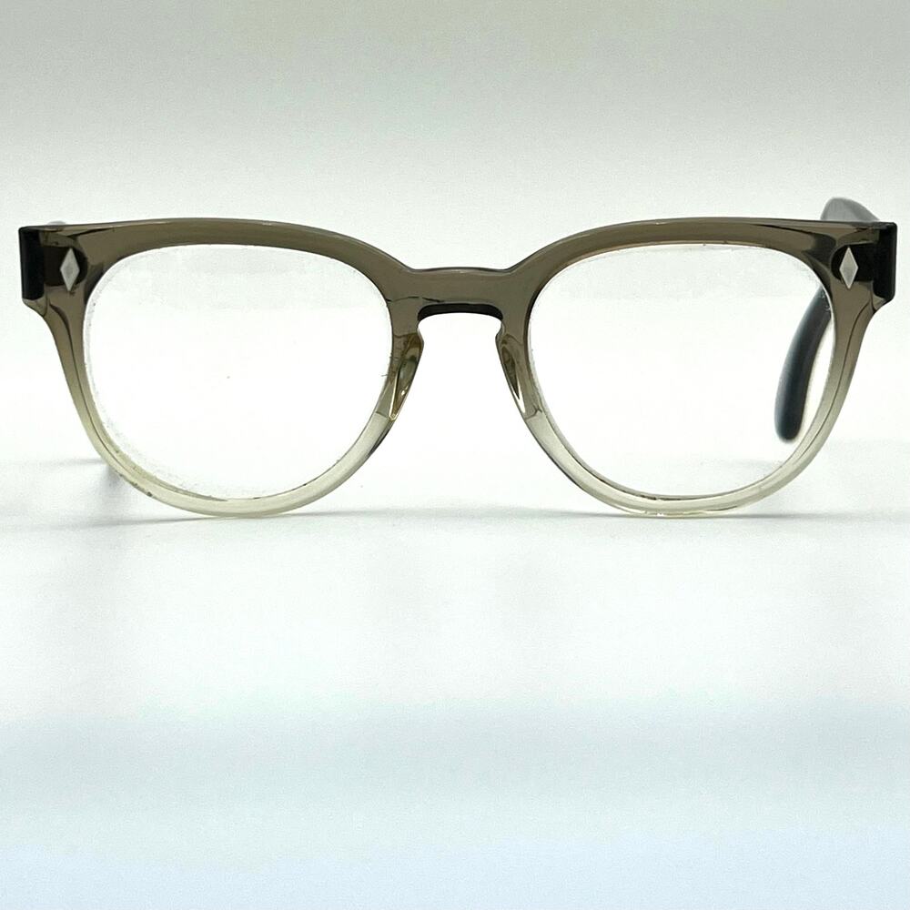 Vintage Foremost Eyeglass Frames USA Gray Clear Fade Keyhole Bridge Optical 90s
